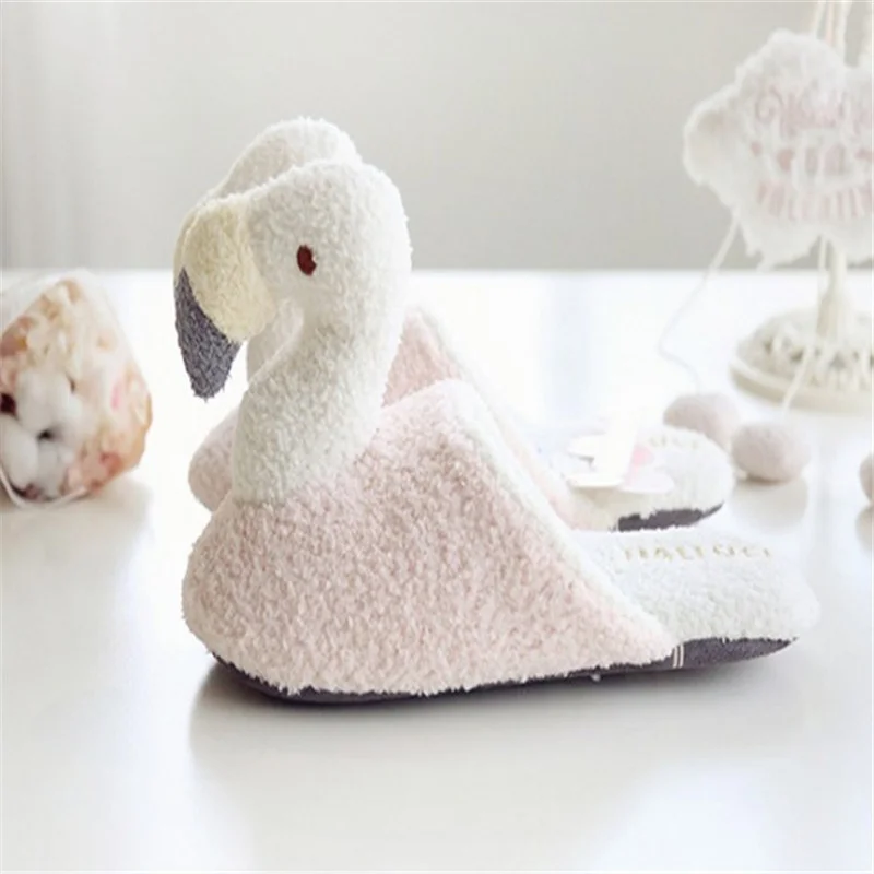 Fluffy Soft Flamingo Slipper Women 2022 Winter Warm Indoor Househod Plush Home Slippers