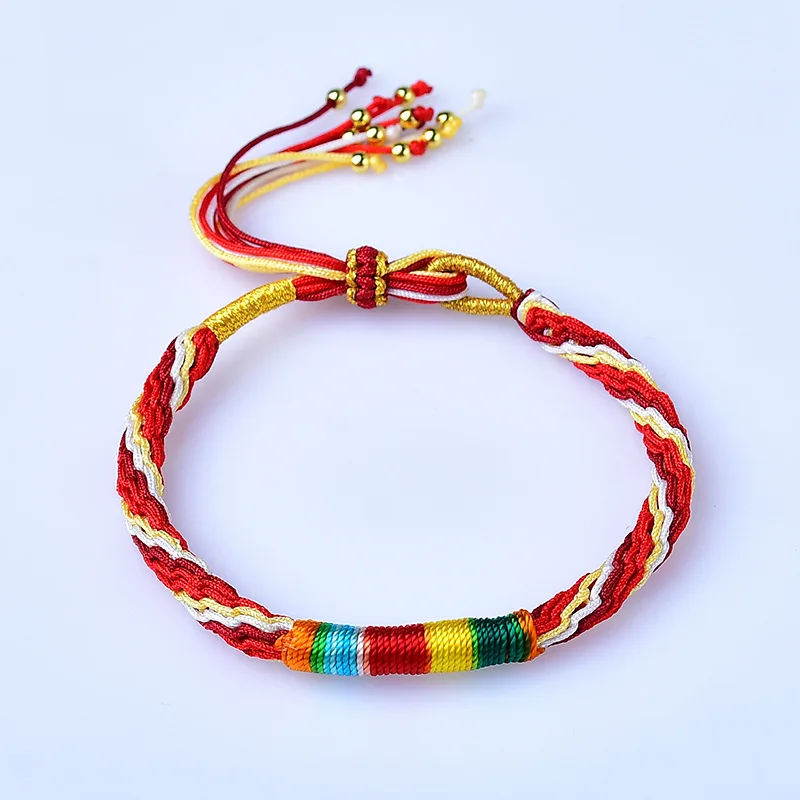 НОВЫЙ Тибетский ремешок для рук 5 цветов веревка с драконом плетеный вручную