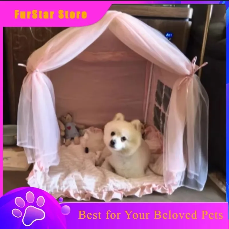 Фото Ортопедическая лежанка FurStarAll-Season со съемной подушкой для щенков и котят ‌   Princess Pet Palace - Моющаяся в машинке лежанка для маленьких собак №1