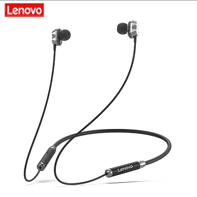 

Bluetooth-наушники Lenovo HE08 с шейным ободом, 4 динамика, с микрофоном