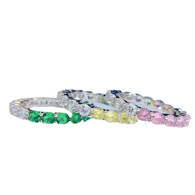 

SpringLady 925 Sterling Silver Emerald High Carbon Diamond Rings For Women Sparkling Wedding Party Fine Jewelry Gift