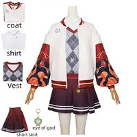 Genshin Impact Kaedehara Kazuha Anime Cosplay Costume Coat Shirt Knitted Vest Ski Kawaii Man Woman Japanese School Uniform