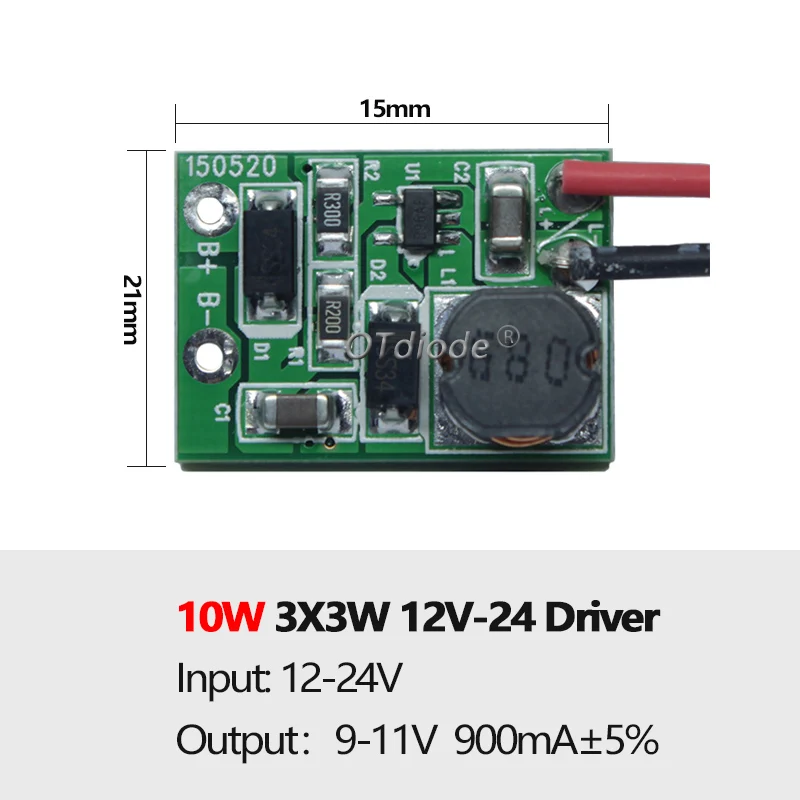 

Драйвер светодиодный OTdiode 10-50Вт DC12-24V