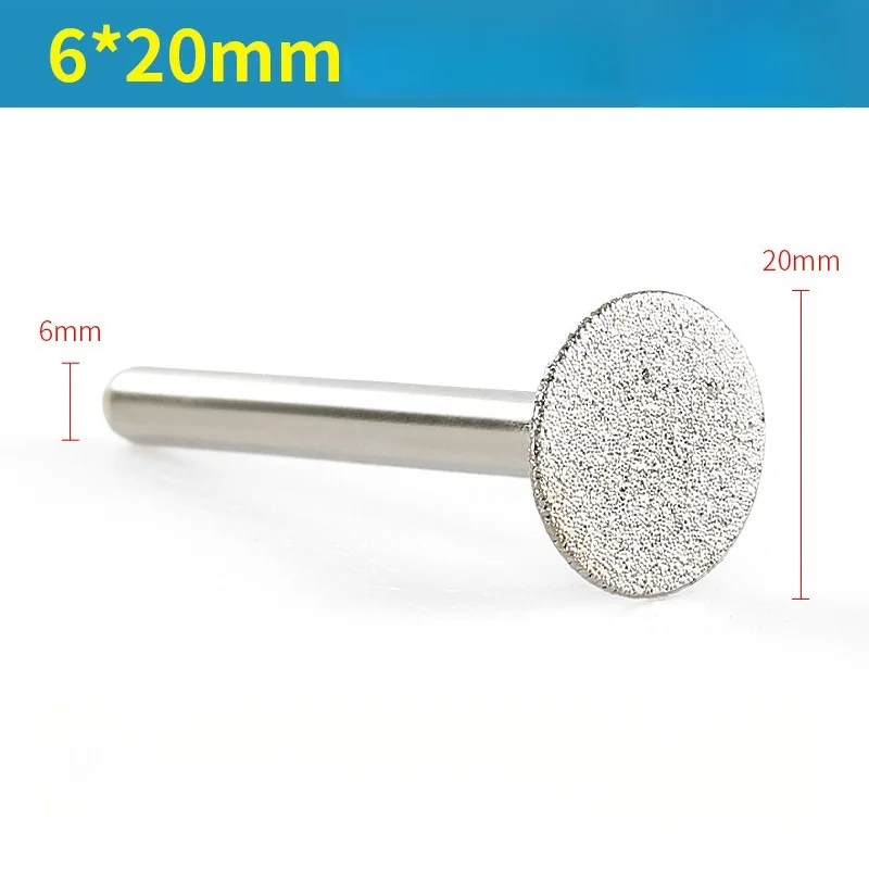 

10 шт., гальваническая алмазная шлифовальная головка, 6/3 мм, хвостовик, гравировка камня, Т-образная режущая шлифовальная головка, стержень, инструмент для резьбы по надгробия