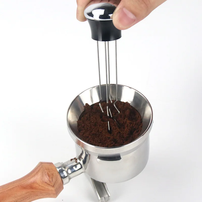 

Espresso Coffee Stirrer Standable Distribution Tool Stainless Steel Coffee Powder Hand Tampers Barista Needle Coffee Tamper