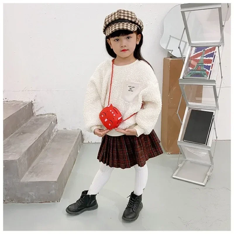 Новая детская сумка через плечо с рисунком милого кота модная для монет милая