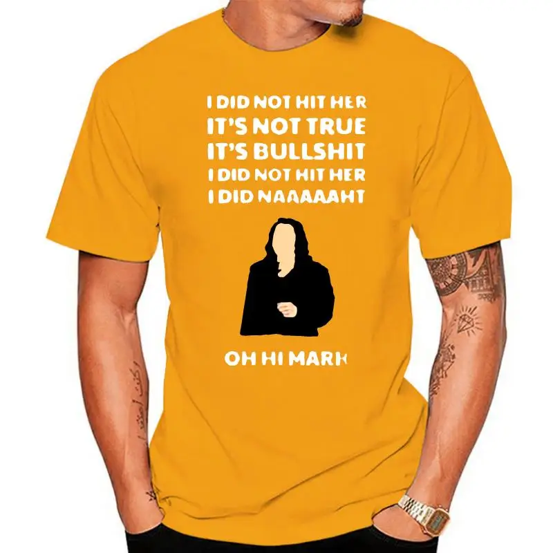 

Мужская футболка с коротким рукавом, футболка унисекс с надписью «I not hit her oh hi mark», женская футболка