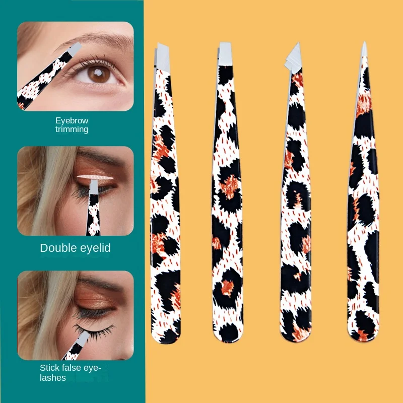 

New Leopard Lash Tweezers Stainless Steel Superhard Tweezer 3D Volume Accurate High Precision Anti-Static Eyelash Extension Clip