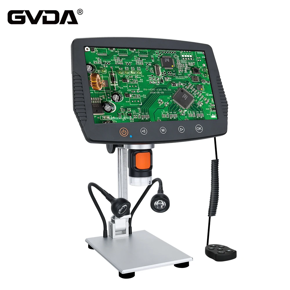 

GVDA Digital Microscope Electronic Video Microscopes for Phone PCB Repair Continuous Amplification Magnifier 7/9 inch Screen