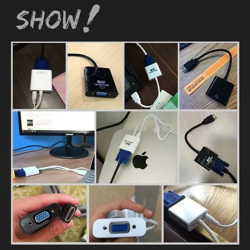 HDMI-совместимый разъем VGA с аудио сетевым тв-приставкой для ноутбука монитора
