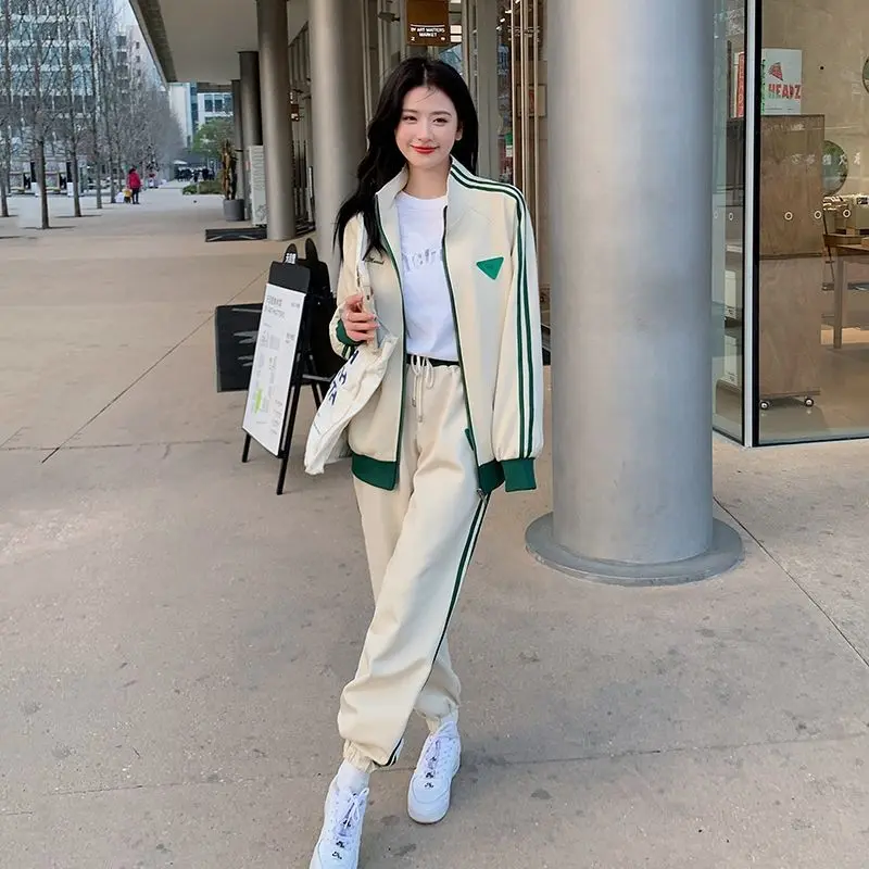 

Sports Suit Women's Autumn New Relaxed Slim Milk Style Two Piece Set Fashion