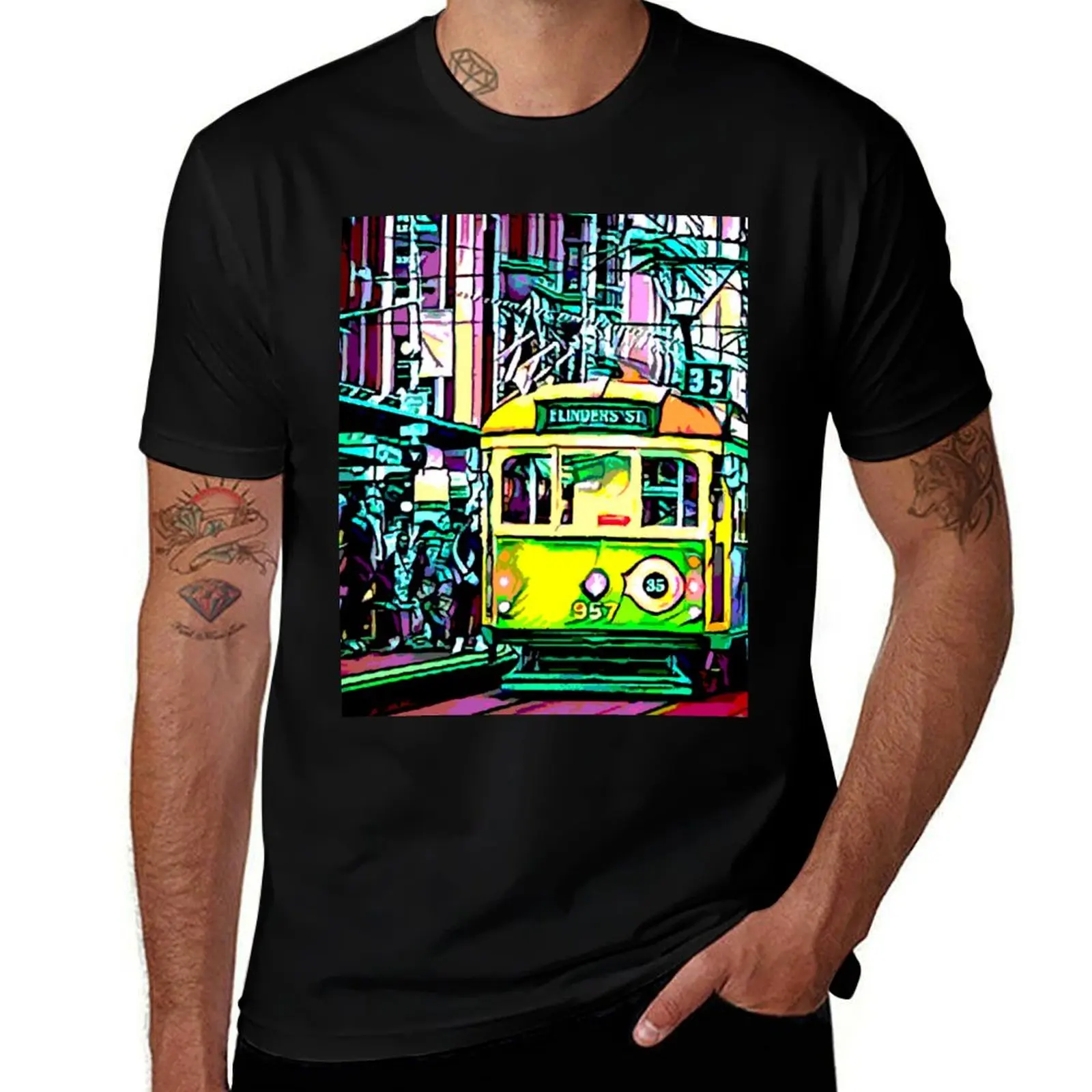 Футболка Melbourne Australia Trams футболки с рисунком винтажная футболка короткими