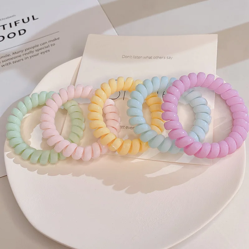 

Multicolor Hair Clips for Hair Accessories High Elasticity Telephone Line Simple Bands Tie Clip Band New Headwear Apparel