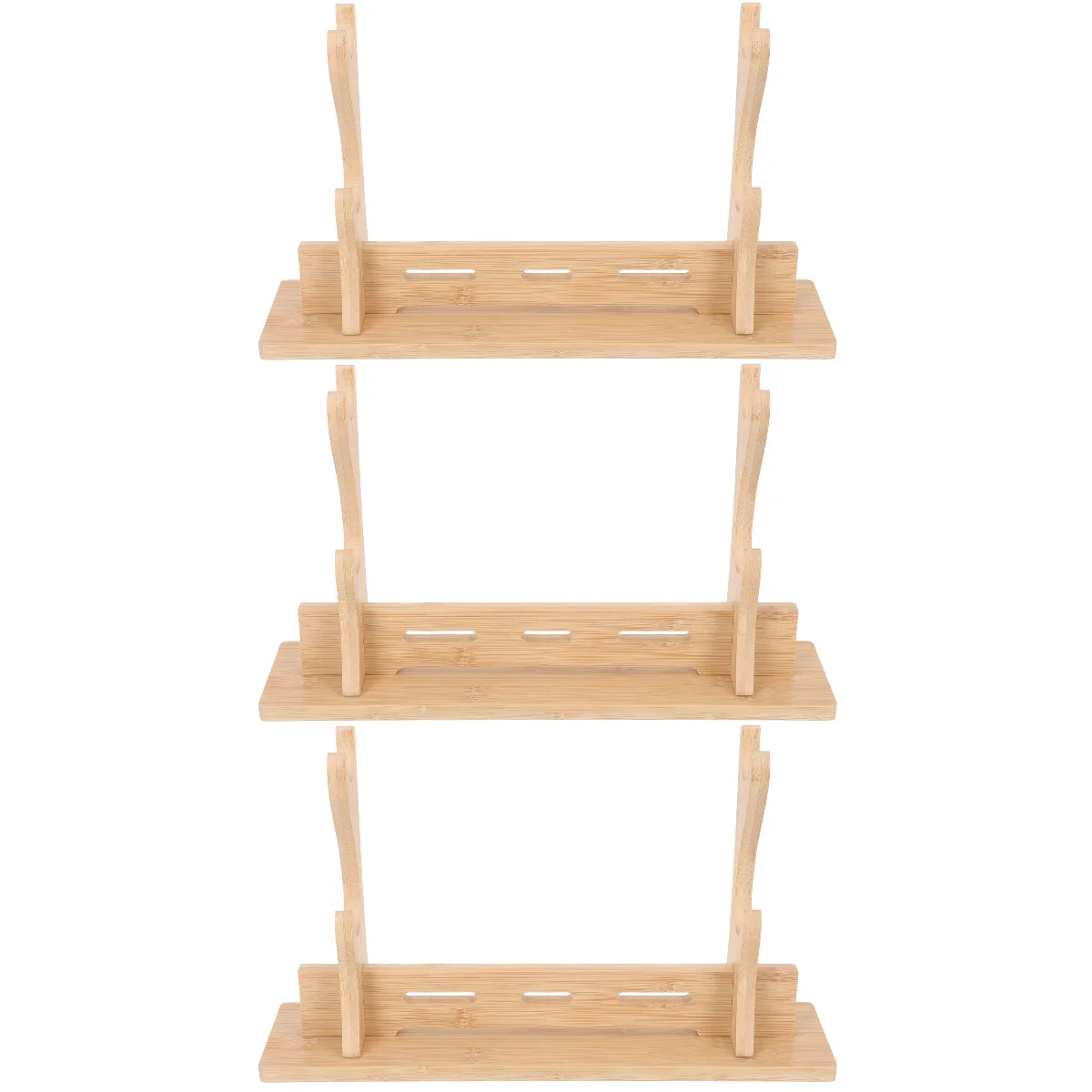 

3pcs Desktop Sword Stand Double-layer Sword Rack Wooden Sword Displaying Holder