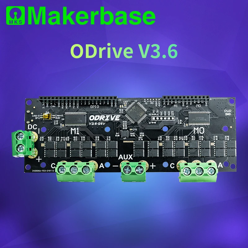 

Makerbase ODrive3.6 56V with MKS X2212 Motor FOC BLDC AGV Servo Dual Motor Controller Board ODrive 3.6