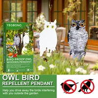 outdoor garden bird repellent hanging fake owl laser reflective owl scarecrow scares birds pigeons woodpecker repellent birds