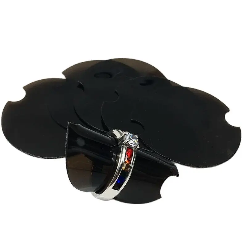 

10 PCS Black And Clear Transparent Ring Holder Display Stand Case Ring Pad Plastic Sheet Jewelry Organizer Storage