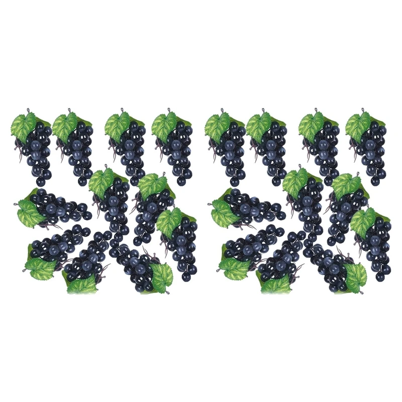 

20 Bunches Of Artificial Black Grapes Fake Fruit Home House Kitchen Party Wedding Decoration Photography