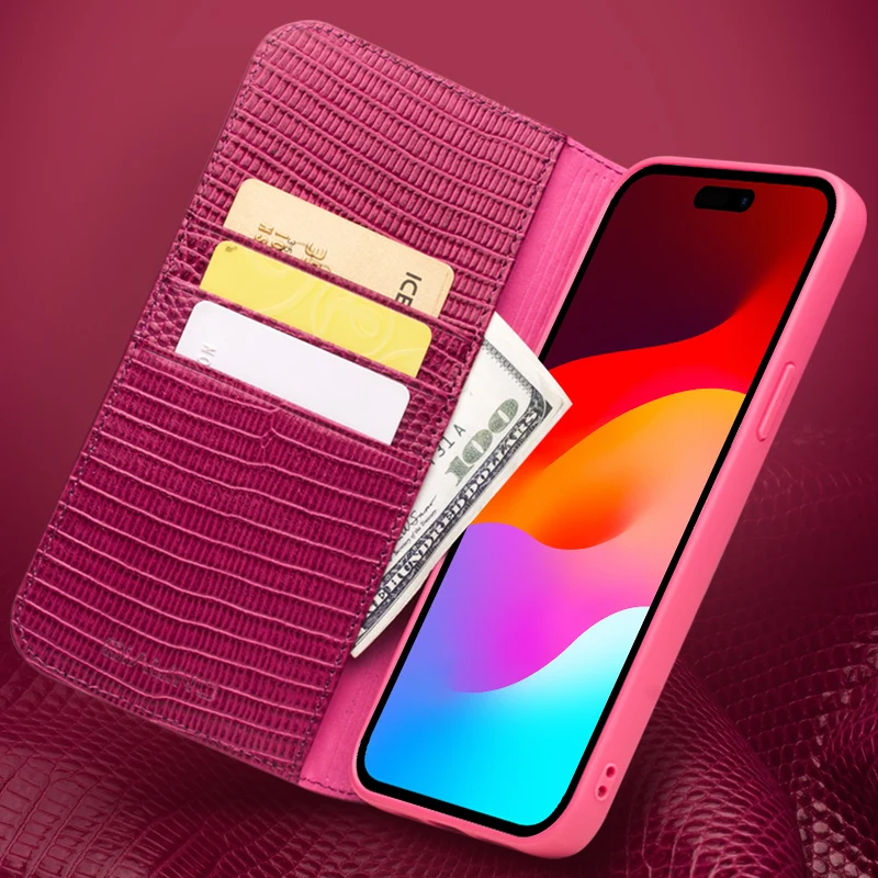 Чехол Qialino со слотом для карт для Apple Iphone 17 Air 15 16 14 13 Pro Max Plus, роскошные женские флип-чехлы из натуральной кожи (art.: 3920d07fa44a7) - 3920d07fa44a7