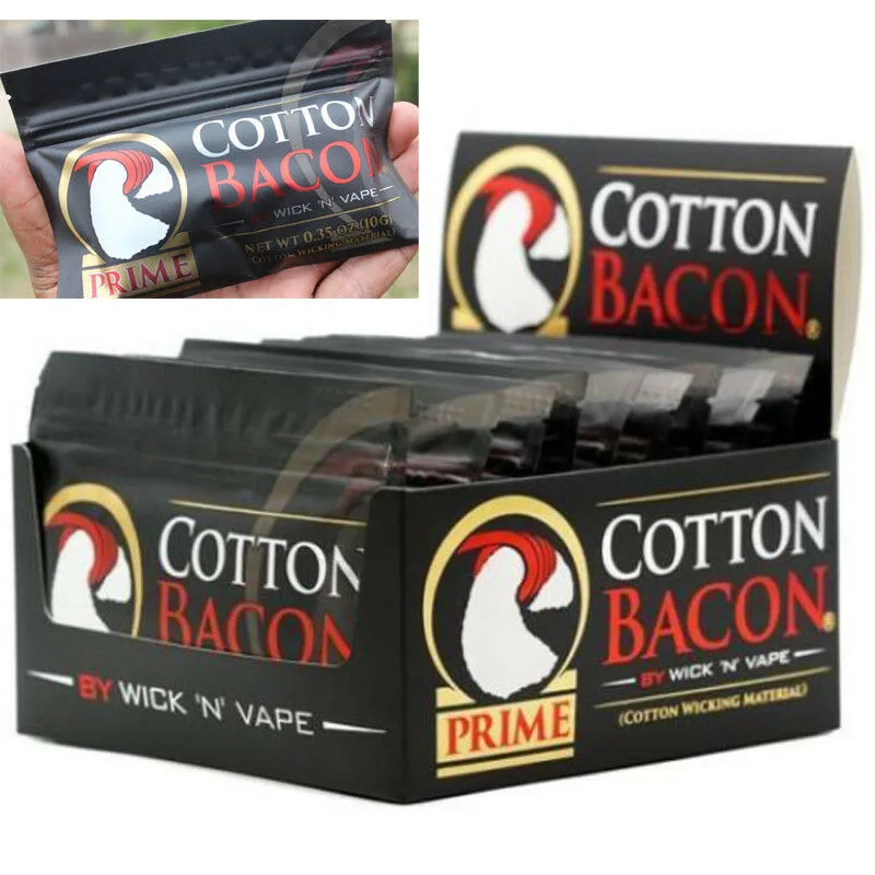 

100% Cotton Bacon Electronic Cigarette Gold Version Fit For RDA RTA Atomizer Tank Vaporizer Ecig Accessories Freeshipping