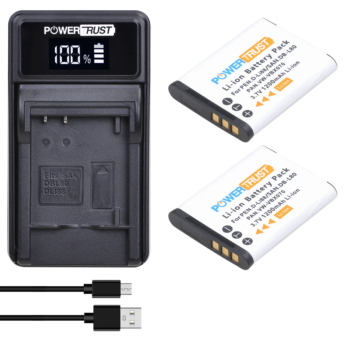 D-LI88 DLI88 DBL80 Camera Battery and Charger for Sanyo Xact