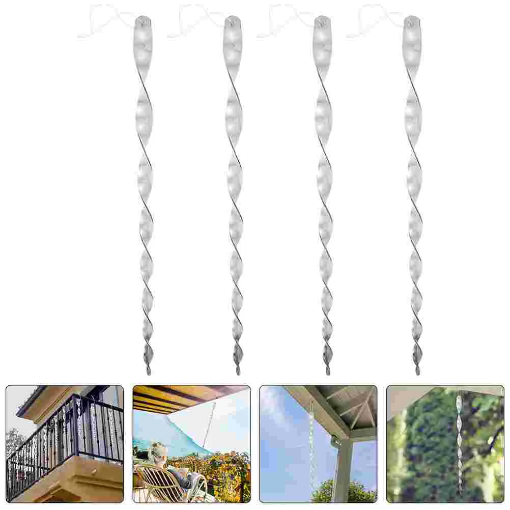 

4pcs Bird Deterrent Rotating Rods Agricultural Reflective Twisting Rods