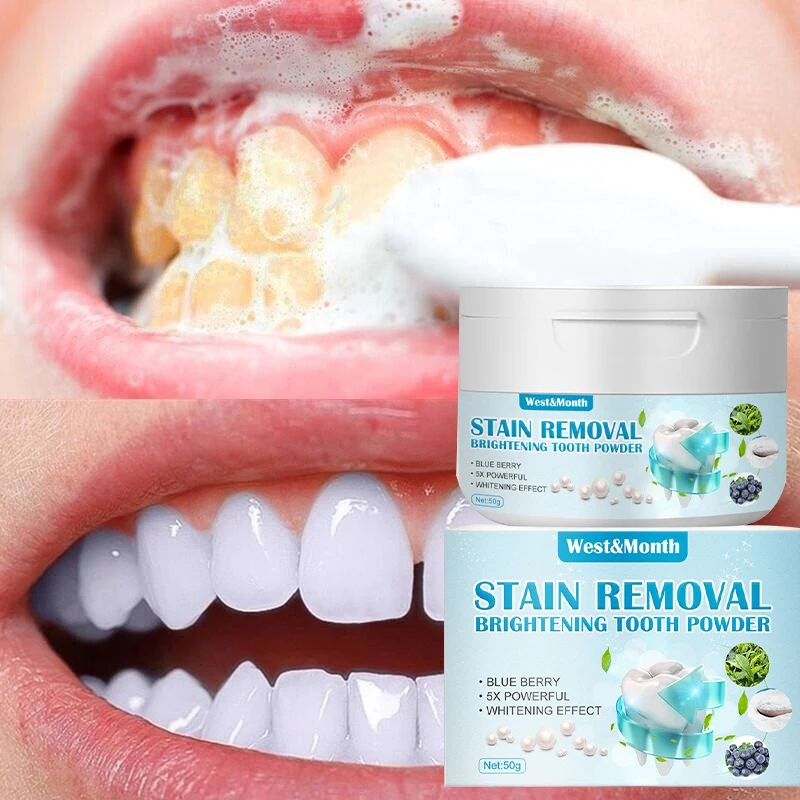 

Pearl Whitening Tooth Powder Remove Plaque Stains Oral Hygiene Deep Cleaning Dental Bleach Fresh Breath Beauty Care Tools 50g