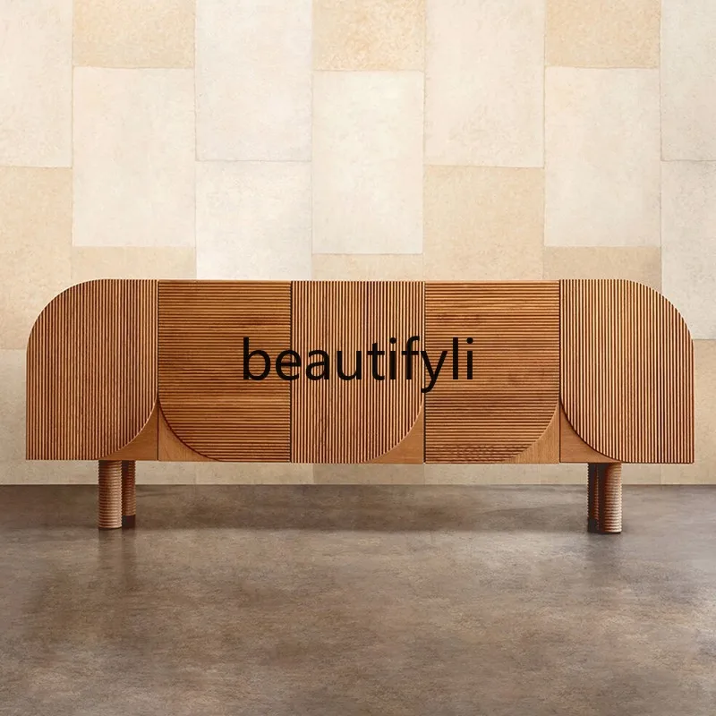 Шкаф для телевизора в стиле ретро из цельного дерева гостиной дуговый шкаф