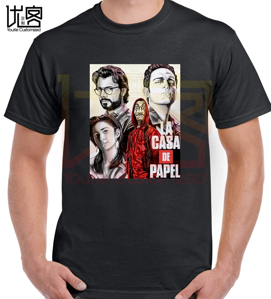 

la casa de papel poster sleeve white men's top quality t shirt men's women's 100% cotton short sleeves tops tee casual t-shirt