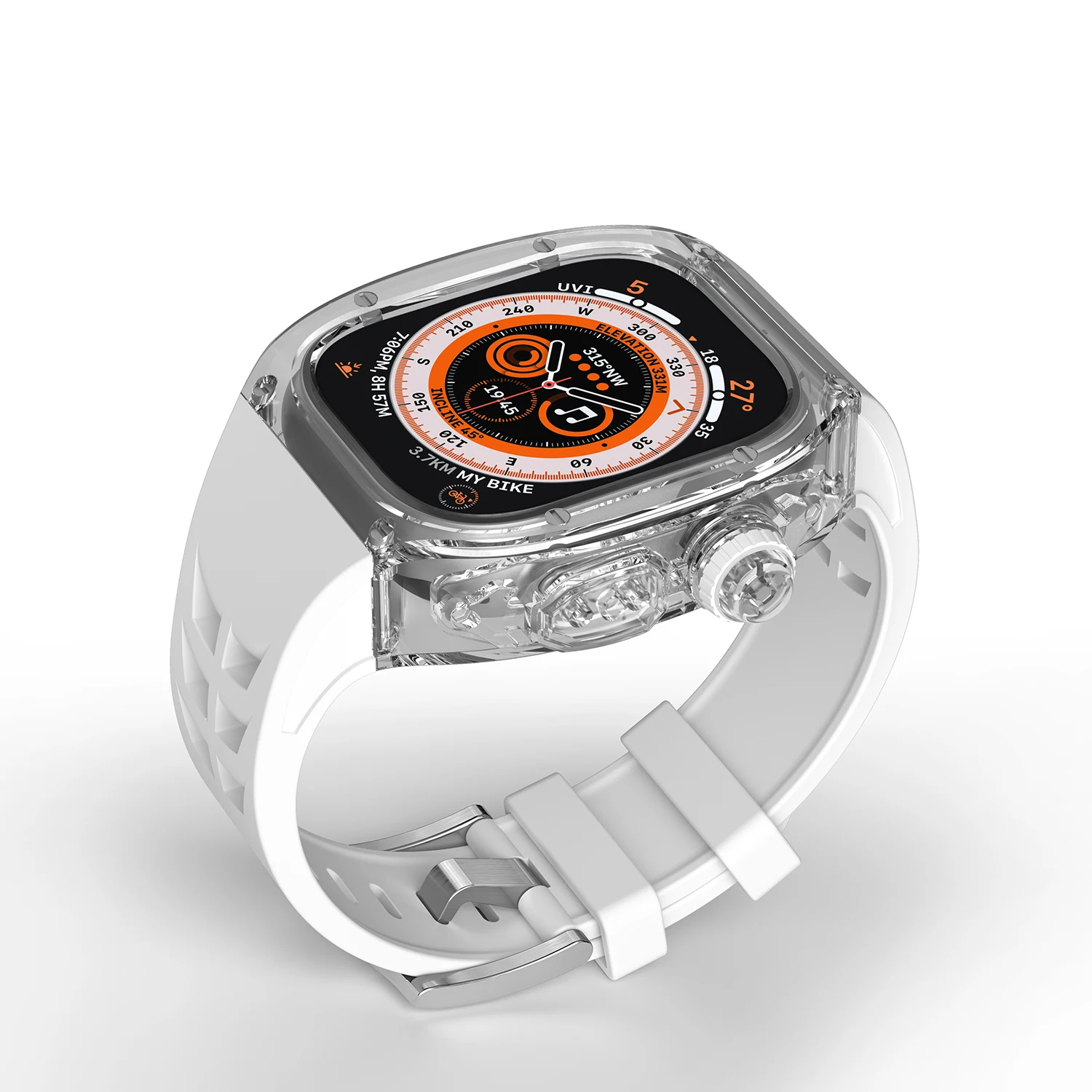 Ultra 49Mm Modification Kit Transparent Case for Apple Watch 49Mm Silicone Strap for Iwatch Ultra Sport Strap Watch Accessories