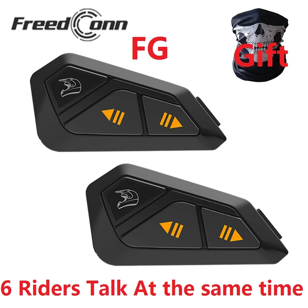 

FreedConn FG Motorcycle Helmet Bluetooth Intercom Headset Music Share 6 Way FM 1200M Helmet Earphone Motorbike Communicator