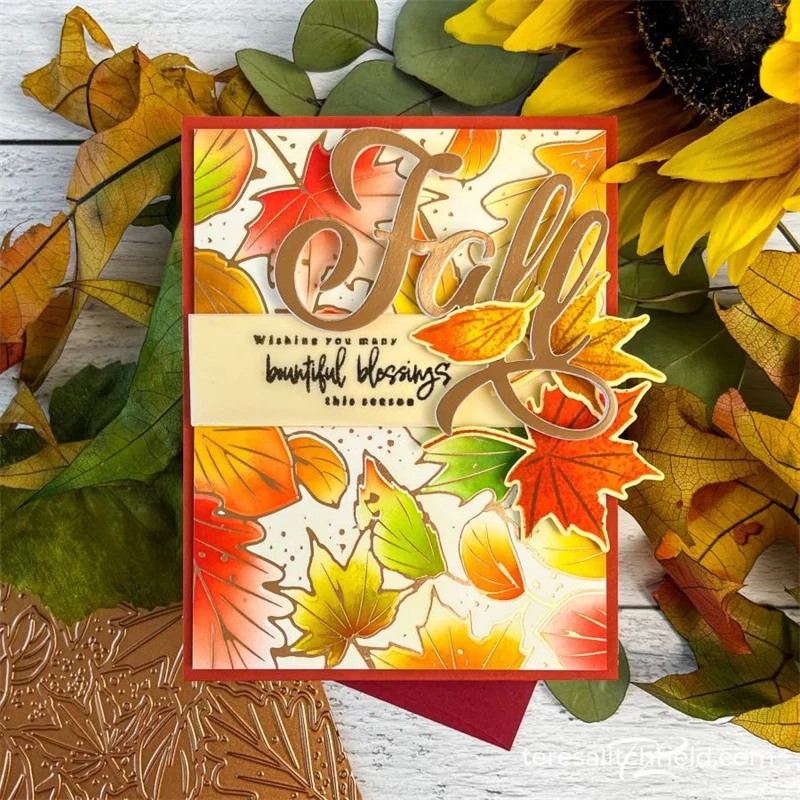 Новое поступление 2022 года осенний сезон опавшие листья горячая фольга пластина