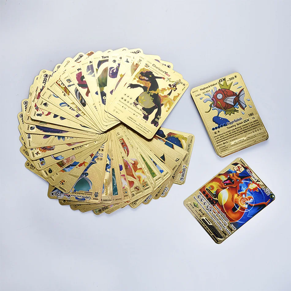Карты Pokemon 27-54 шт./компл. металлическая Золотая энергетическая карта Vmax GX Charizard