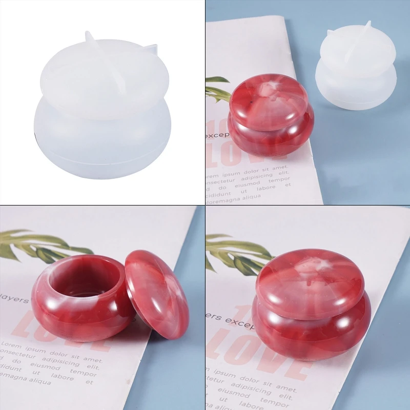 

Rouge Lipstick Jar Epoxy Resin Mold Home Decorations Storage Box Silicone Mould Handmade Desktop Ornaments Resin Mold