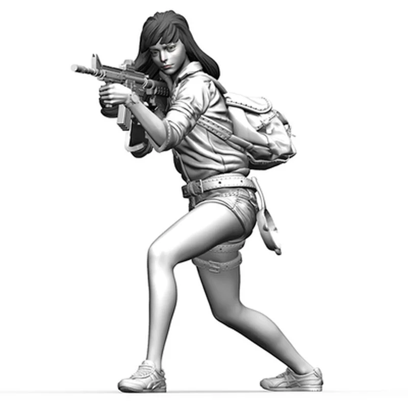 

NX1/35 Soldier AK Female Gunner Resin Action Doll Model Kit Tumei Colorless Self-Assembling Resin Doll Soldier Action Figure