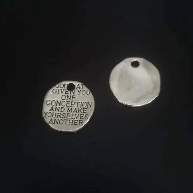 Асимметричные круглые подвески в виде букв из цинкового сплава под античное