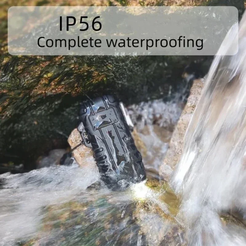 Фото Наружный водонепроницаемый перезаряжаемый прикуриватель, выдвижной 360° °   Перезаряжаемая зажигалка с вращающимся шлангом типа C и фонарями для кемпинга №4