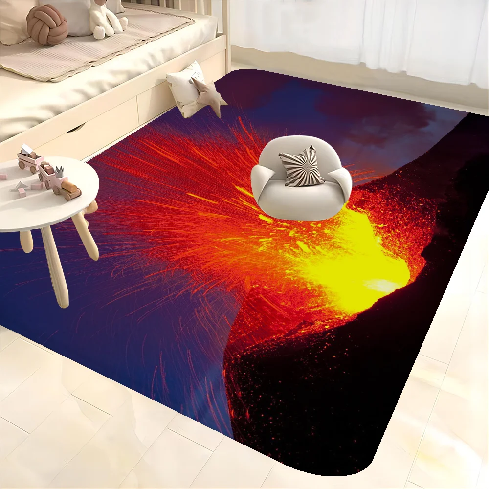 Volcanoes Hallway Carpet Retro Multiple Choice Living Room Kitchen Rug Non-Slip Welcome