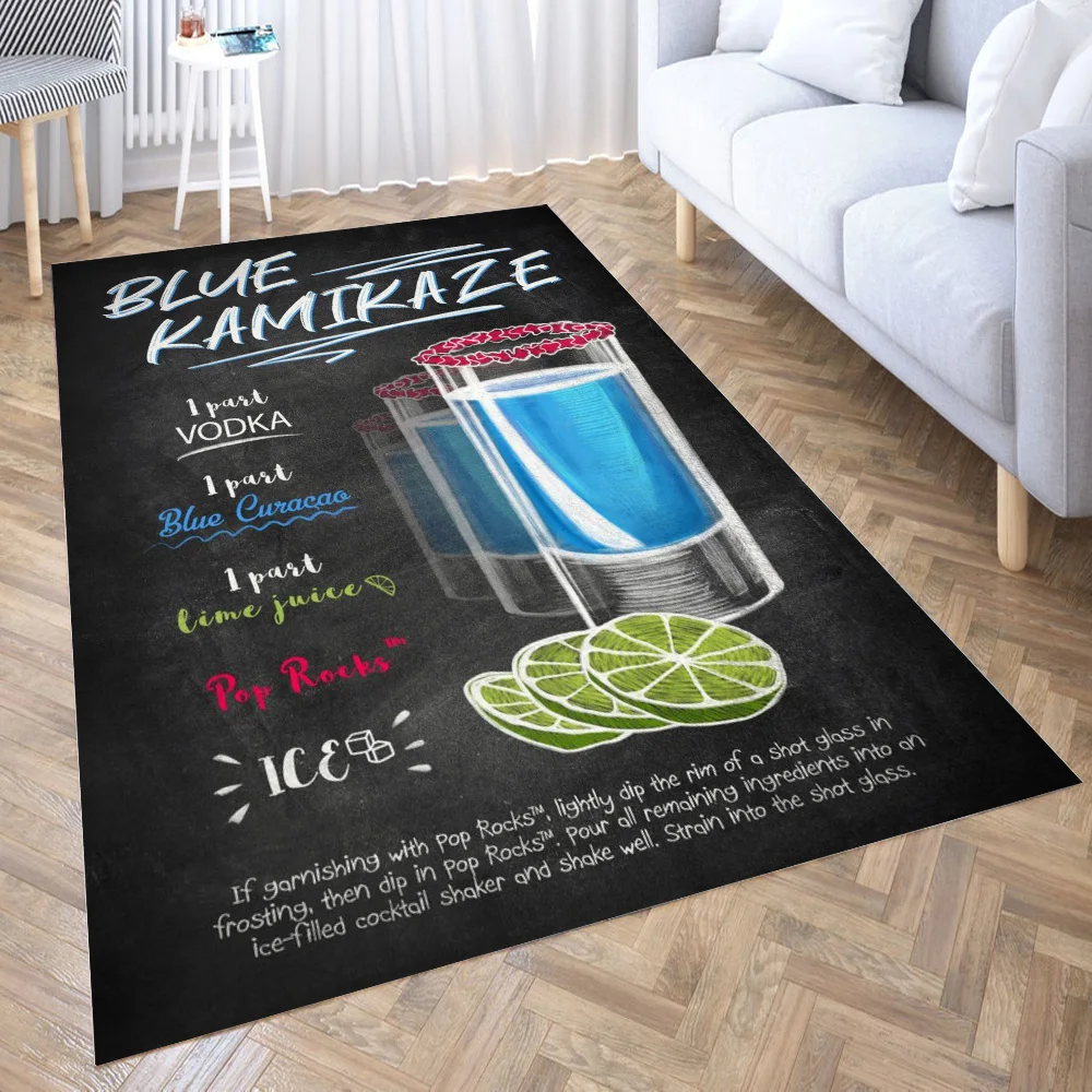 

Blue Kamikaze 3D Carpet Living Room Kitchen Entrance Door Mat Anti-slip Floor Rug Bathroom Area Hallway Mats