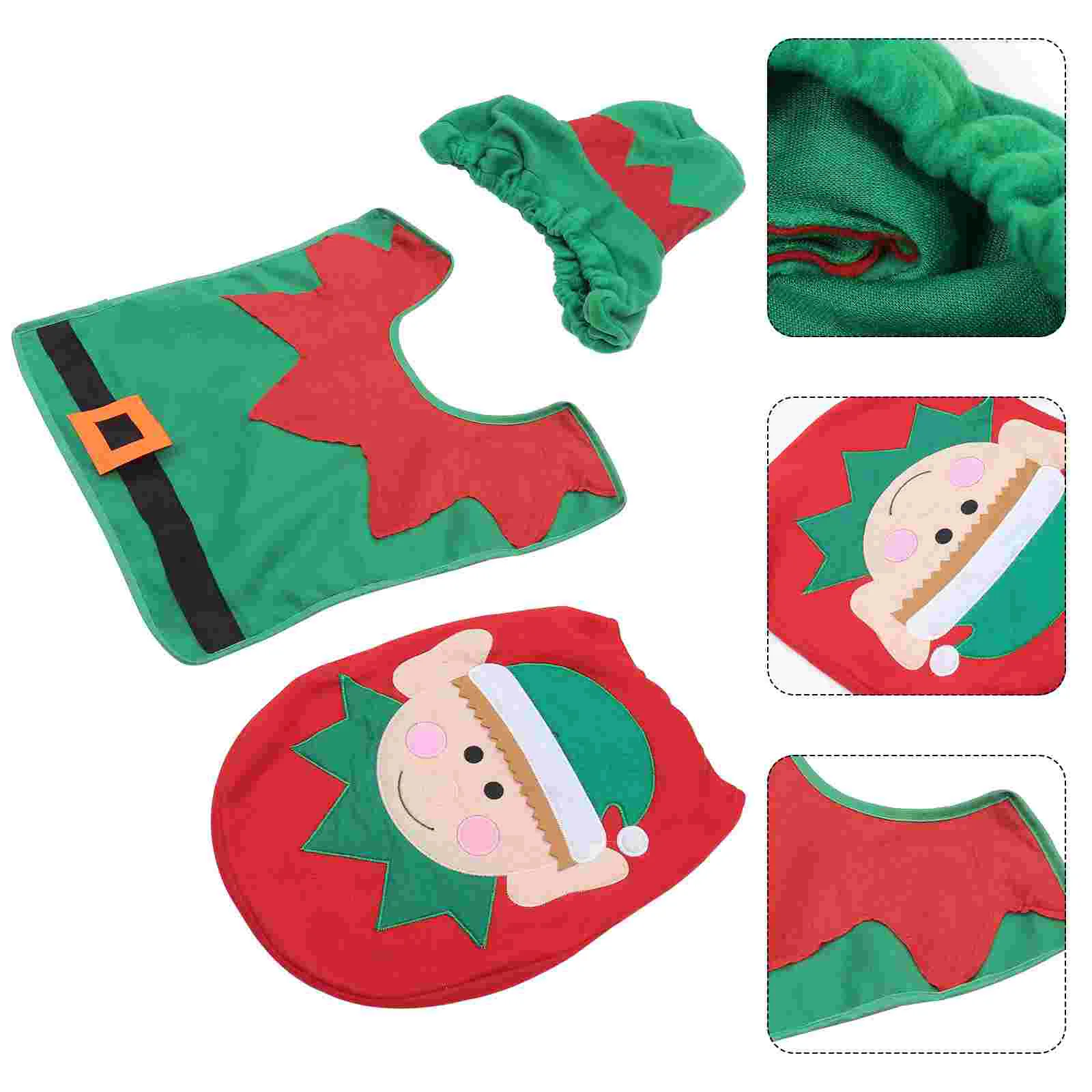 

3 Pcs House Decorations Home Toilet Lid Cover Bathroom Mat Radiator Cap Seat Rug Elder