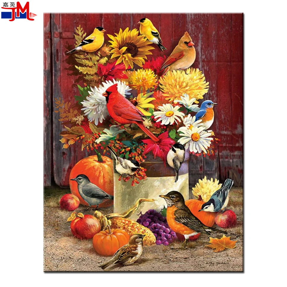 

Набор для алмазной вышивки «сделай сам», вышивка птицами, с цветами, с рисунком натюрморта, стразы, мозаика, рождественский подарок