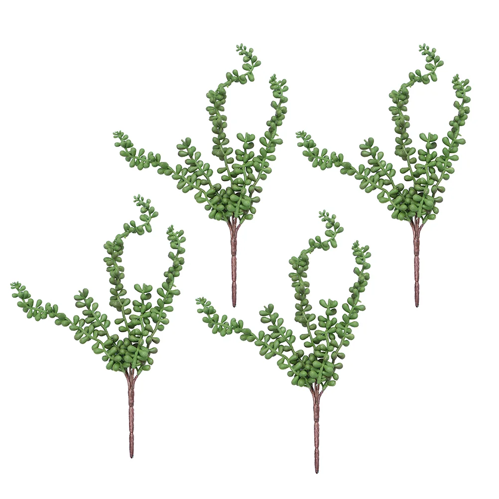 4 шт. искусственные суккуленты жемчуг мясистая зеленая виноградная лоза