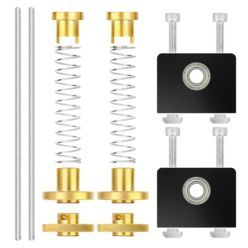 

T8 300Mm Threaded Rod Lead Screw,T8 Anti Backlash Spring Loaded Brass Nut And Z-Axis Lead Screw Top Mount