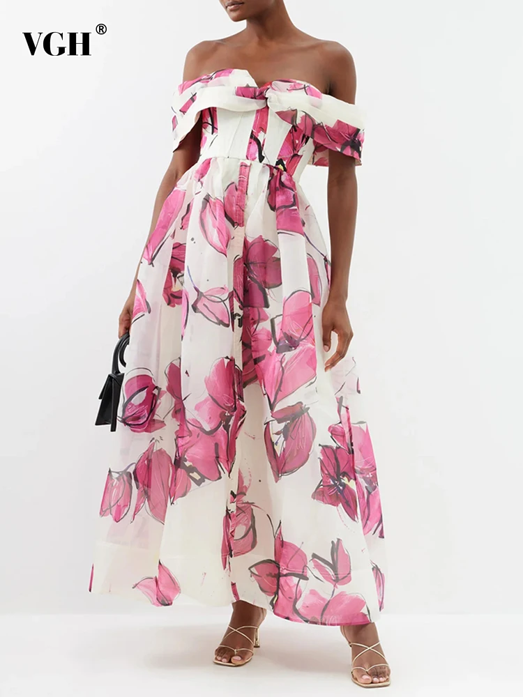 

Женское платье с квадратным вырезом VGH, яркое платье без рукавов с открытой спиной и цветочным принтом