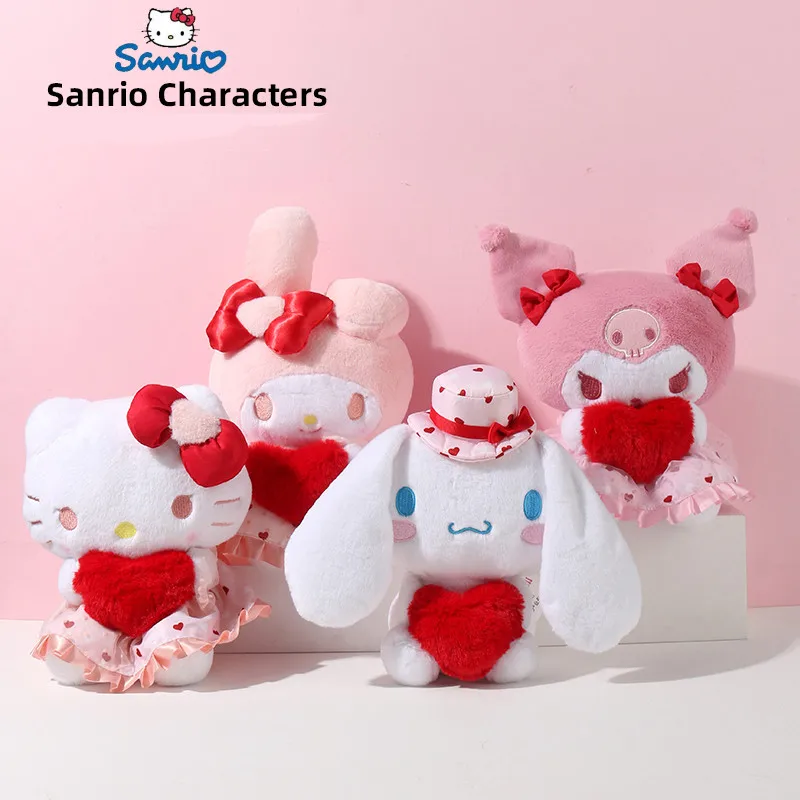 

Sanrio My Melody Kuromi Hellokitty Love Heart Series Plush Toy Anime Kawayi Cinnamoroll Plushie Toys Doll Kids Birthday Gift