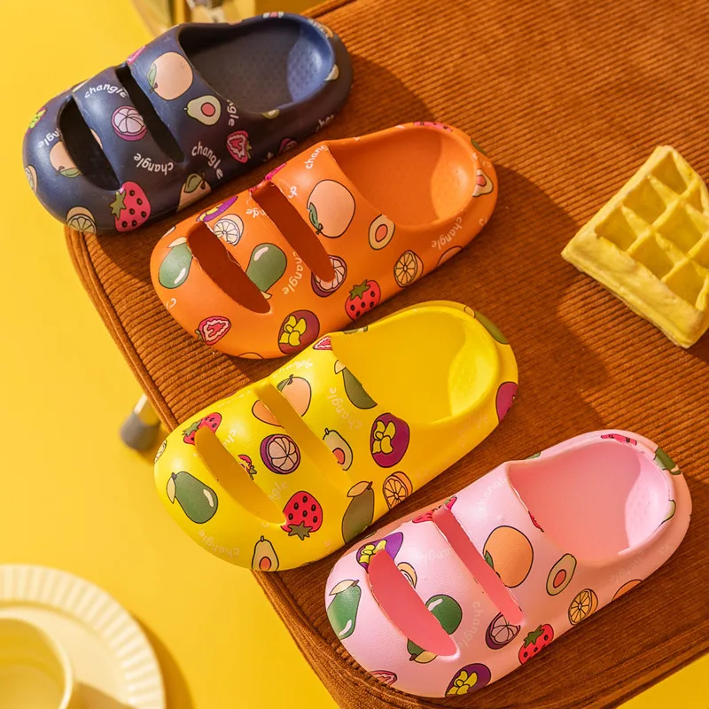 2022 Kids Cartoon Cute Slippers Summer Children Anti-slip Home Slippers Boys Girls Cute Beach Sandals Toddler Soft Sole Slide