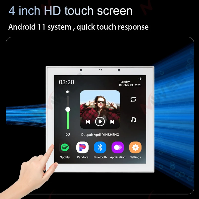 Фото Умная аудиосистема TUYA для дома, настенный усилитель звука, система Android 11, Bluetooth, Wi-Fi, усилитель со стереопотолочным динамиком, комплект для отеля №3