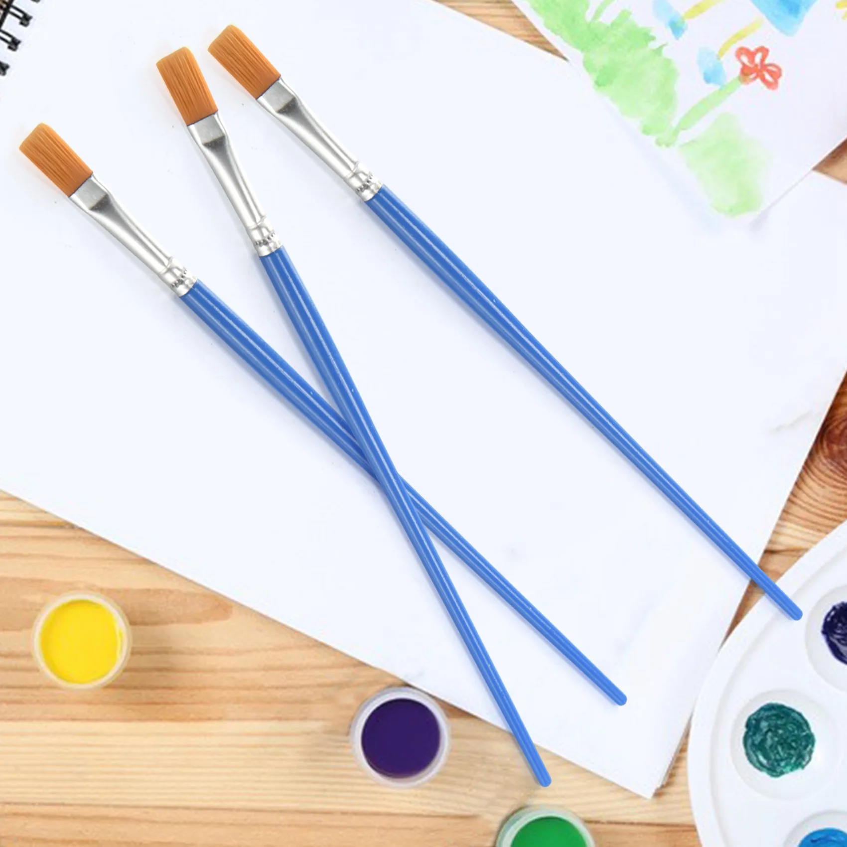 

100 шт., плоские кисти для рисования, мелкие кисти россыпью для рисования деталей, нейлоновые кисти для волос, искусственное рисование