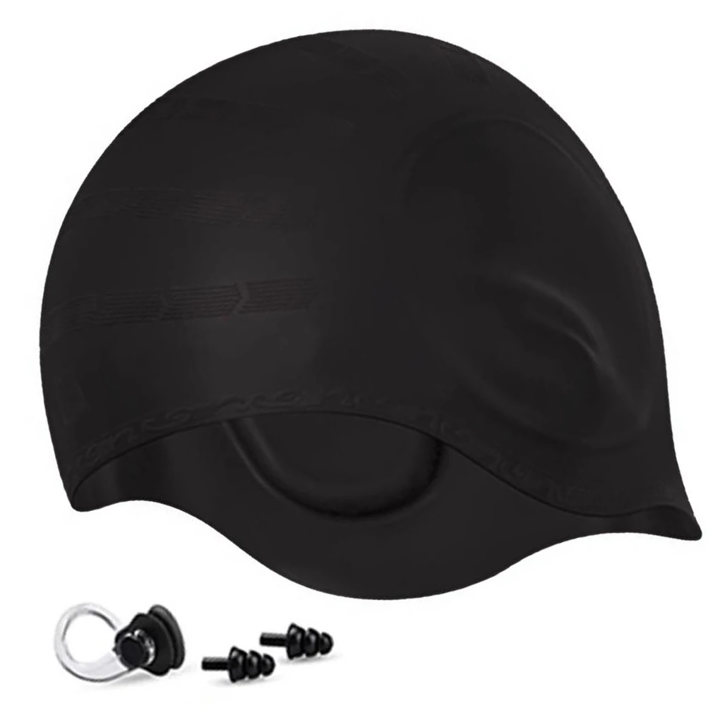 

Шапка для плавания эластичная силиконовая для мужчин и женщин, водонепроницаемые влагостойкие зажимы для носа, комплект для подводного пла...