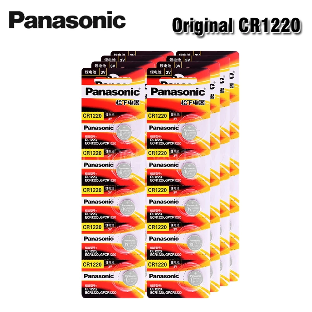 

Panasonic 100% Original 3V Lithium Battery Button for Watch Car Remote Key Coin Cell CR1220 ECR1220 DL1220 LM1220 KL1220